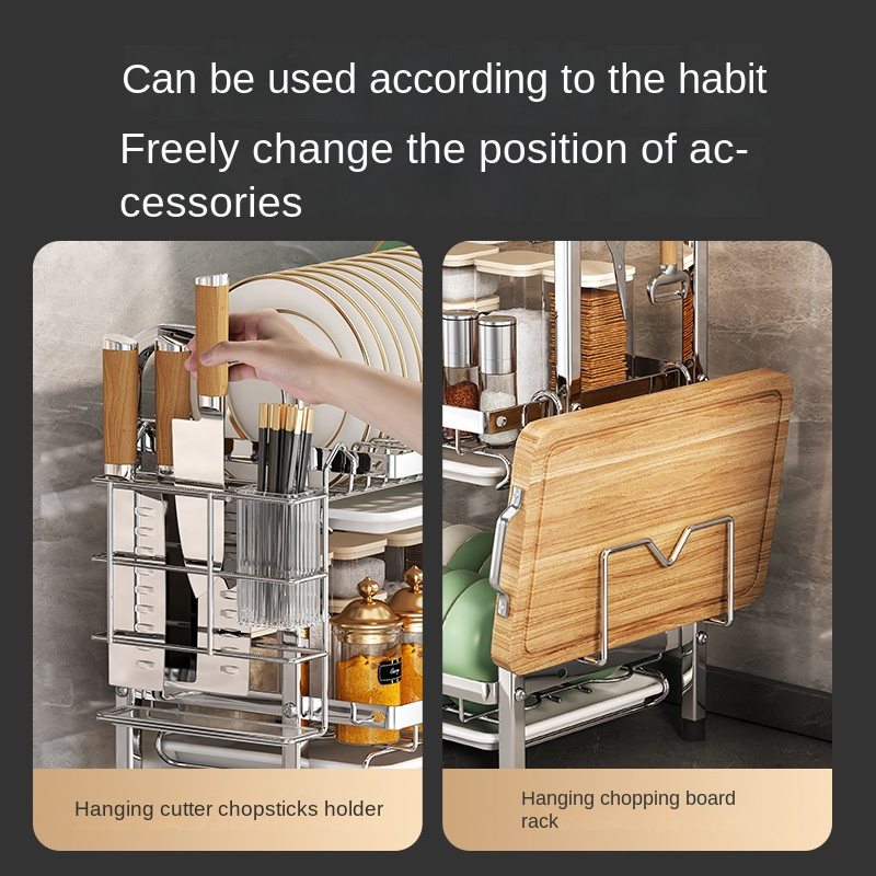 Estante para secar platos, estante compacto para platos de cocina, juego de escurridor, escurridor de platos grande a prueba de herrumbre con soporte para utensilios