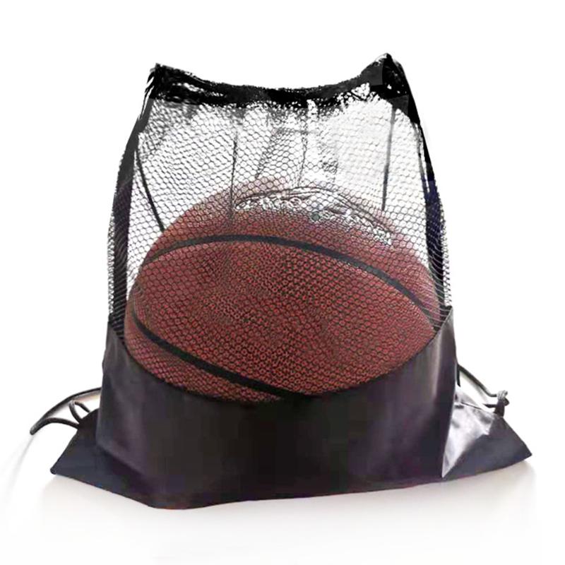 Multifunksjonell fotballoppbevaringspose arrangør bærbar svart basketball nettveske utendørs sportsutstyr