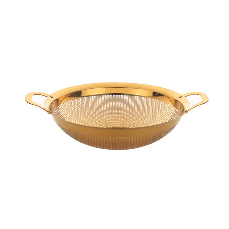 Rvs Fruitschaal Groente Wasmand Drain Zeef Vergiet Goud Lade Opslag Houder Voor Keuken Thuis Decoratie: Gold