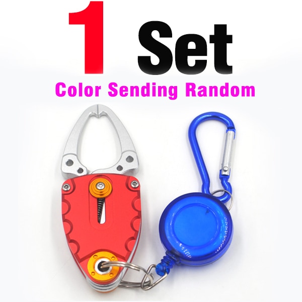 Mnft 1 set compacte mini draagbare vislipgrip met zingers retractor visgereedschap clip: Default Title