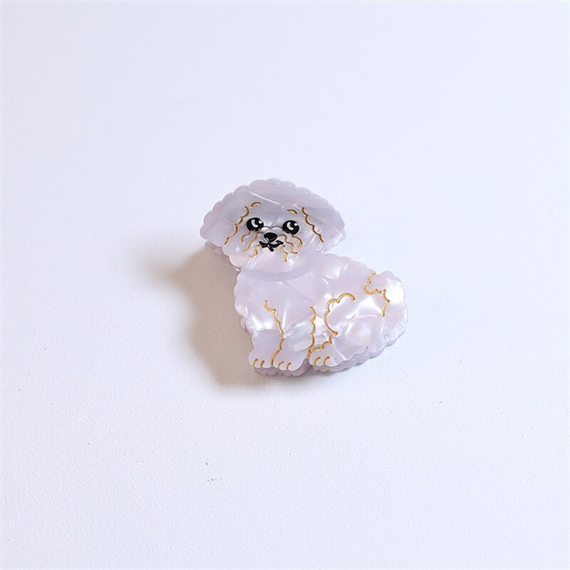 Nowy francuski Cute Animal Dog Cat octan klips do włosów Shark Claw szpilka Fashion Party akcesoria na głowę dla kobiet dziewczyn HANGZHI 2021: S