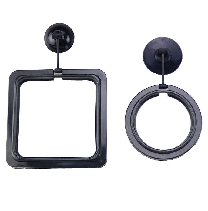 Fisk fodring firkantet rundt akvarium akvarium ring feeder station flydende mad vand plante opdrift cirkel tilbehør sugekop