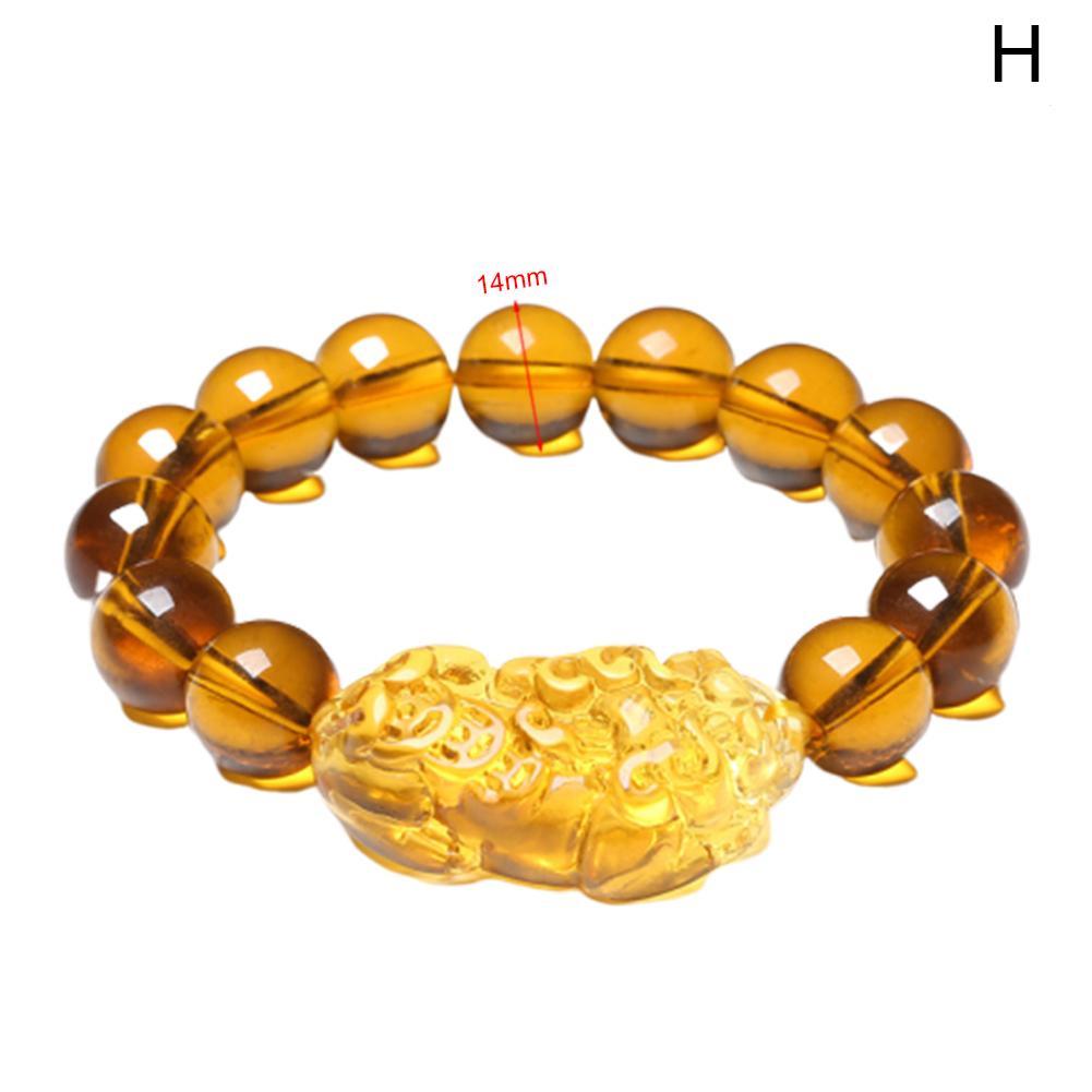 Feng Shui Schwarz Natürliche Stein Pixiu Armbänder Zu Gewinnen Reichtum Und Gute Glück Reize Schmuck Für Frauen & Männer: H 14mm