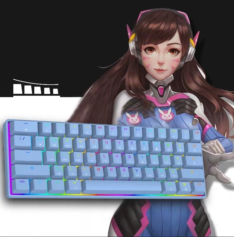 Wired Bluetooth RGB Backlight 2 Modes Bluetooth Wireless Gaming Mechanical Keyboard for PC Royal Kludge: Blue