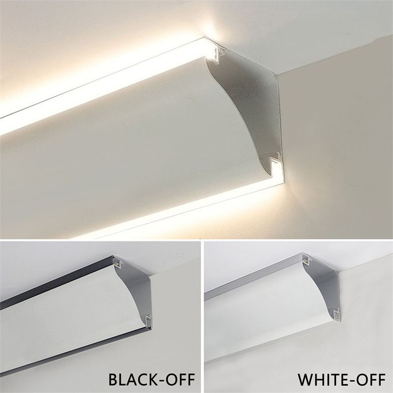 Ceiling Led Aluminum Profile Surface Mounted Wall Top Corner Decoration Indoor Atmosphere Lighting Linear Hard Bar Light Lamps