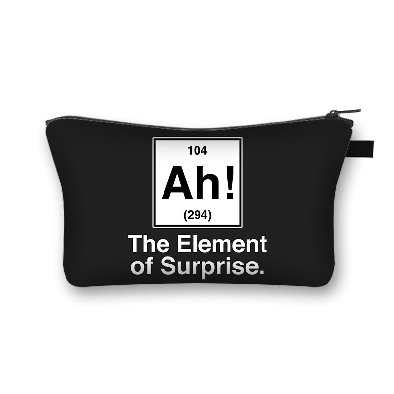 Lustige Periodensystem der Elemente Kosmetik Tasche Frauen machen-hoch Taschen Mathematik aufbringen Reißverschluss Lippenstift Tasche Tragbare Kulturbeutel Taschen: shzbelement08cw