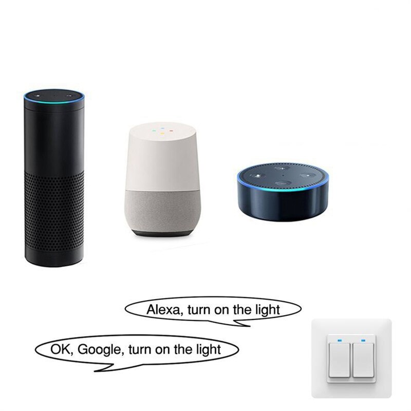 Interruptor de luz de casa inteligente con WiFi, pulsador, aplicación remota, funciona con Alexa, Google Home, Control por voz, enchufe europeo