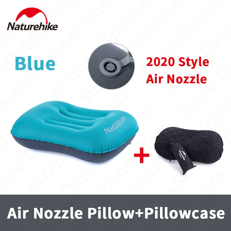 Naturehike Aufblasbare Kissen Reisen Luft Kissen Hals Camping Schlaf Getriebe Schnelle tragbar TPU Büro Freien Wandern NH17T013-Z: 2020 Blau