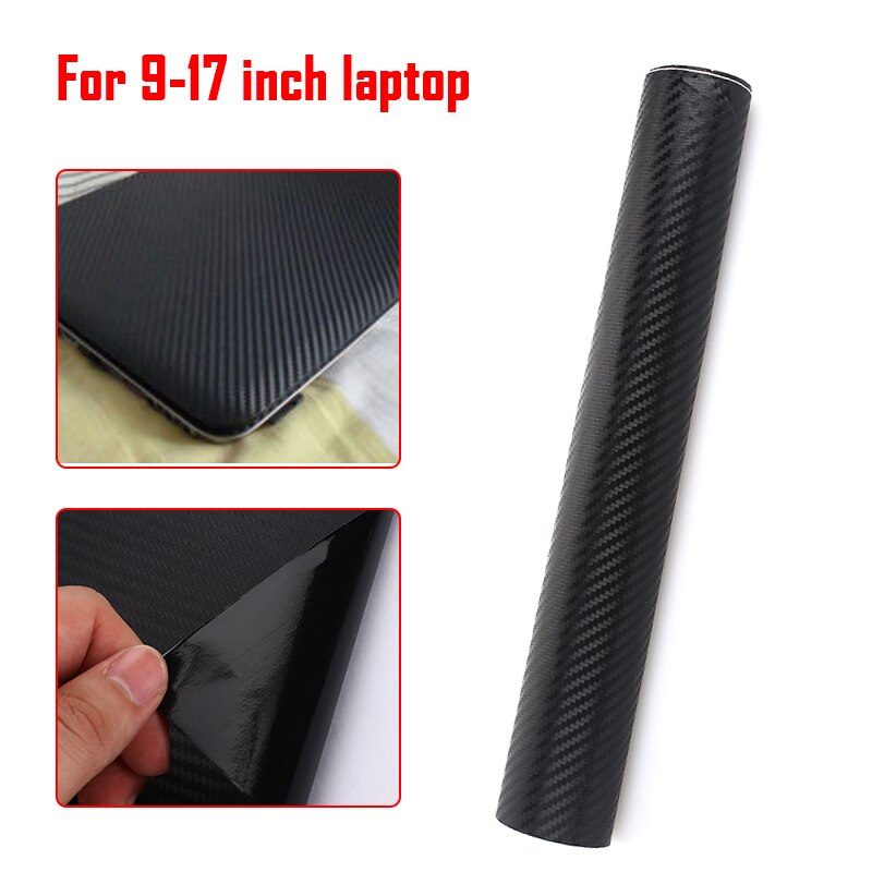 1pcs Universal Laptop Sticker 3D Carbon Fiber Film Durable Notebook Carbon Fibre Decal Laptop Skin Sticker Black 3D Decal: Default Title