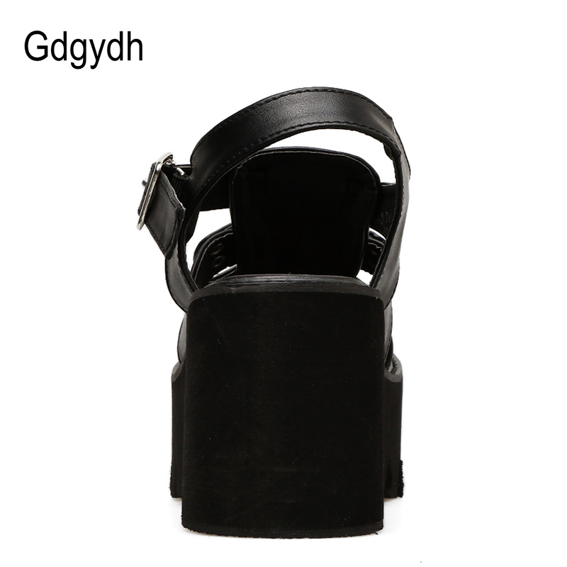 Gdgydh Chunky Hak Sandalen Vrouw Platform Punk Schoenen Zomer Open Teen Schoenen Vrouwelijke Blok Hak Mode Klinknagel Korting