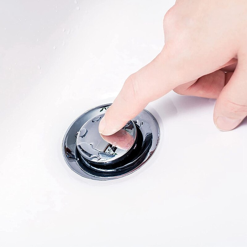 Washbasin Plug,Universal Push-In Bounce Core Sink Spring Drain Plug For Washbasins Kitchen Bathroom,Drain Hole 37Mm