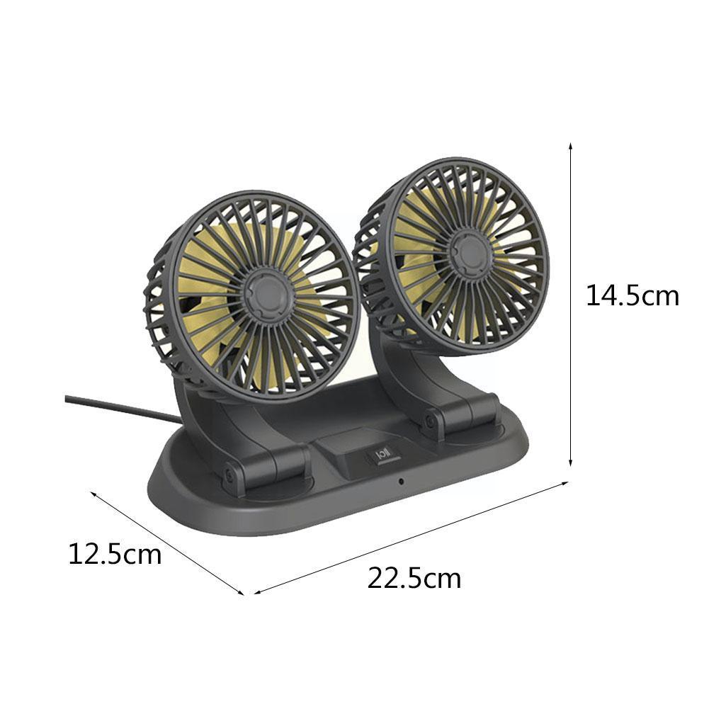 12V 24V Car Electric Fan Two Speed Control Cooler Auto Air 360 Wind-enhanced Cooling Car Adjustable Conditioner Fans Air De P1X3