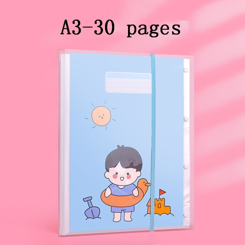Portable Waterproof A3 Folder Business Office Strap File Storage Supplies School Student Test Paper Organizer Tools Accessories: B Blue