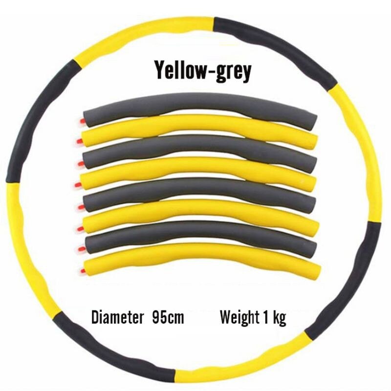 Adult Gymnastic Fitness Sport Hoop Removable Foam Hoop GymnasticHoop Gym Body Building Thin Waist Fitness Circle Equipment: Black