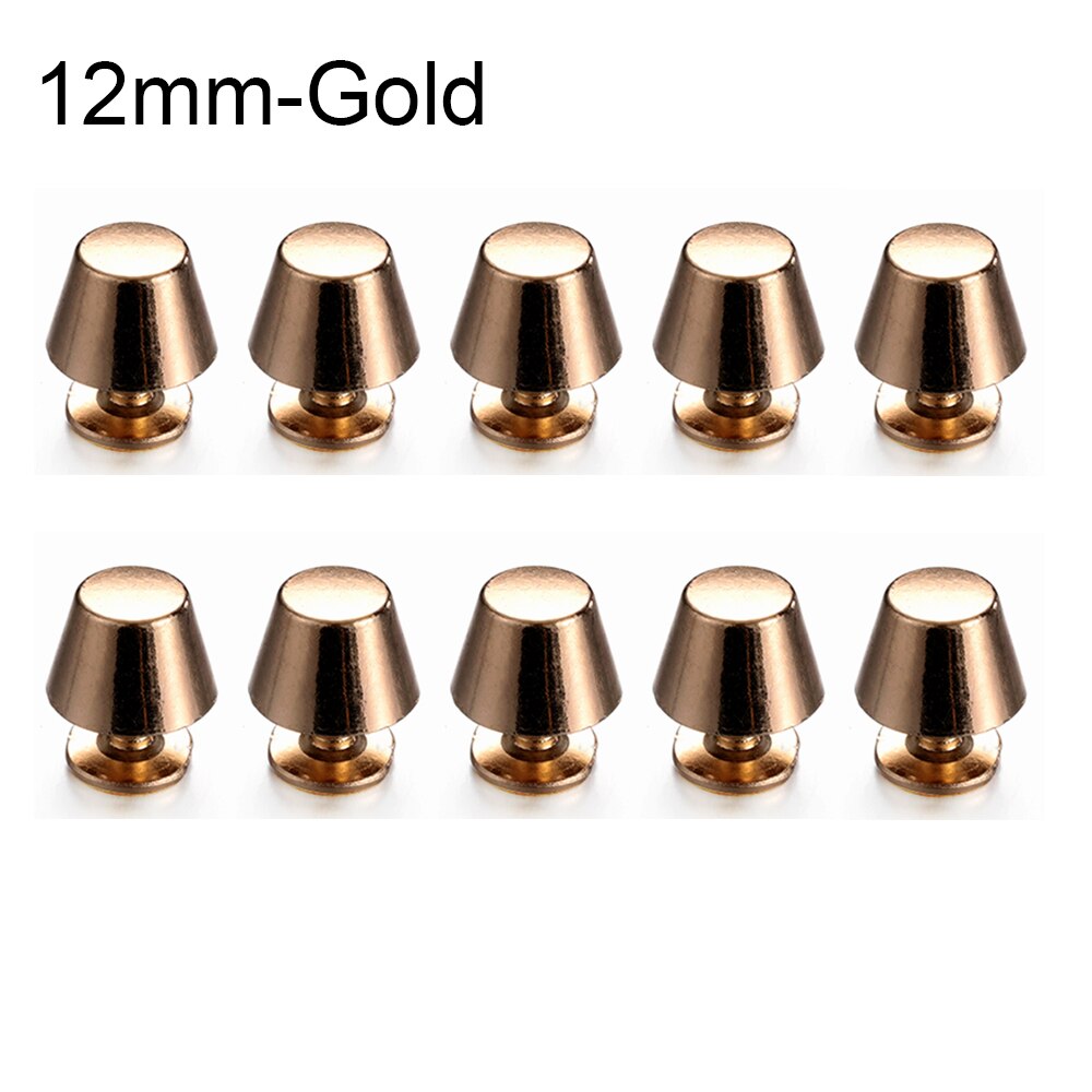 10Set 10/12Mm Band Klinknagels Solid Nail Bolt Ronde Kop Schroeven Emmer Dome Lederen Craft Kleding/tas/Schoenen Doek Knop Metal Nail