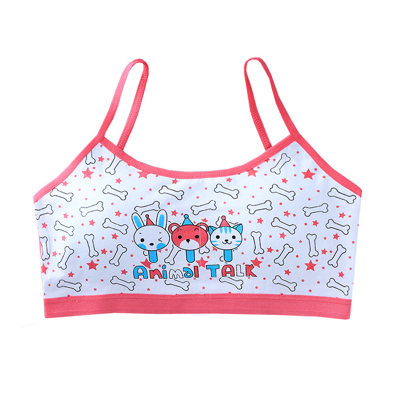 5Pcs Children Girl Bra Cotton Letters Printed Teens Underwear Summer Kids Vest for 8 12 16 Years Old Comfortable Cotton Bras