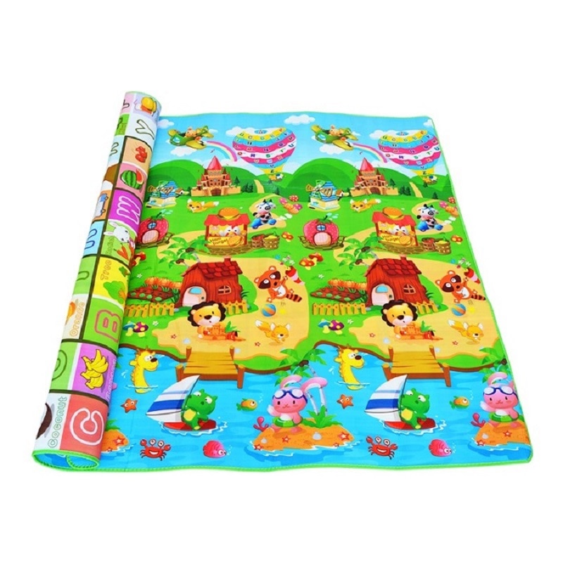 Tapete infantil de eva macio, tapete de eva com 0.5cm de espessura para brincar, padrão duplo para crianças engatinhando tapetes de academia