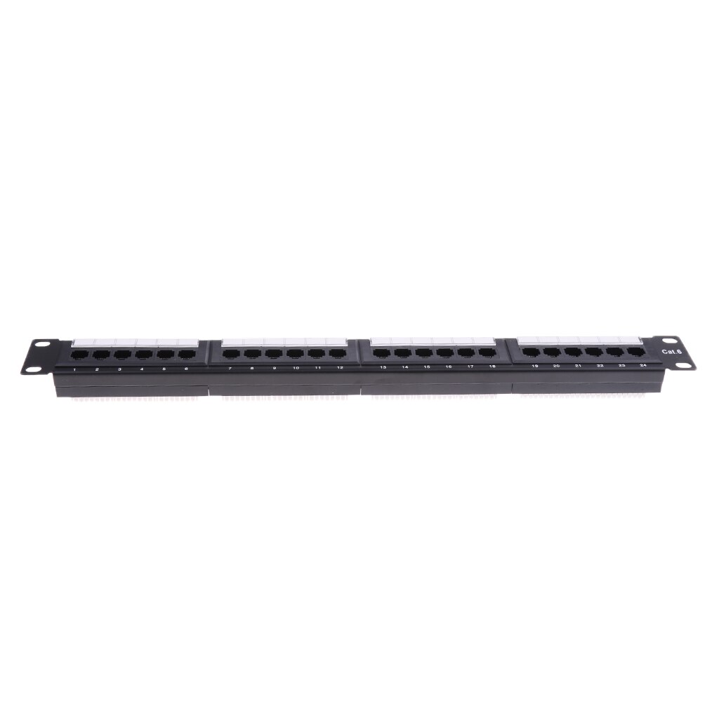 24 Port Cat6 19''/1U Unshielded Rackmount Ethernet Network Patch Panel for Network Equipment Connection Interactive Transmission
