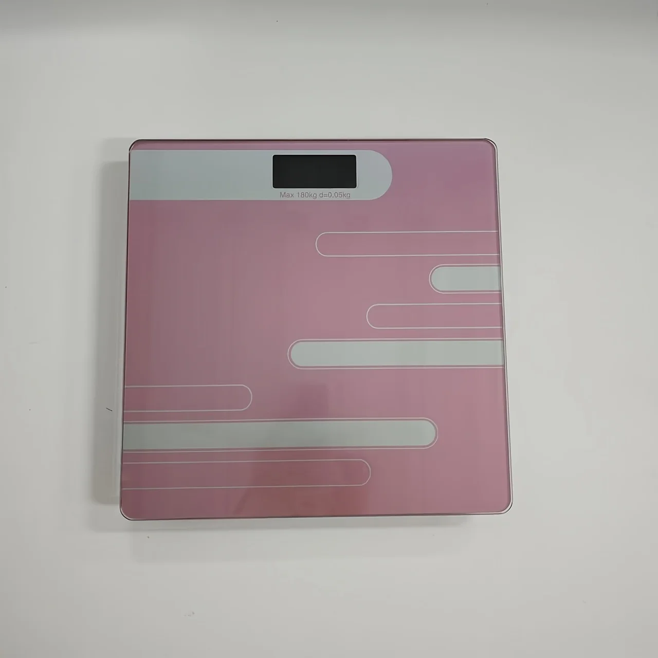 Modern Black Digital Scale with LCD Screen - Accurate Bathroom Floor Weight Scale, Battery Powered, Easy-to-Read Display: Pink