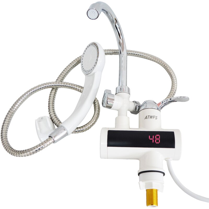ATWFS Instant Water Heater Faucet Shower Pool Heater Kitchen Portable Electric Tankless Water Heater Water Tap 220v 3000w: shower package