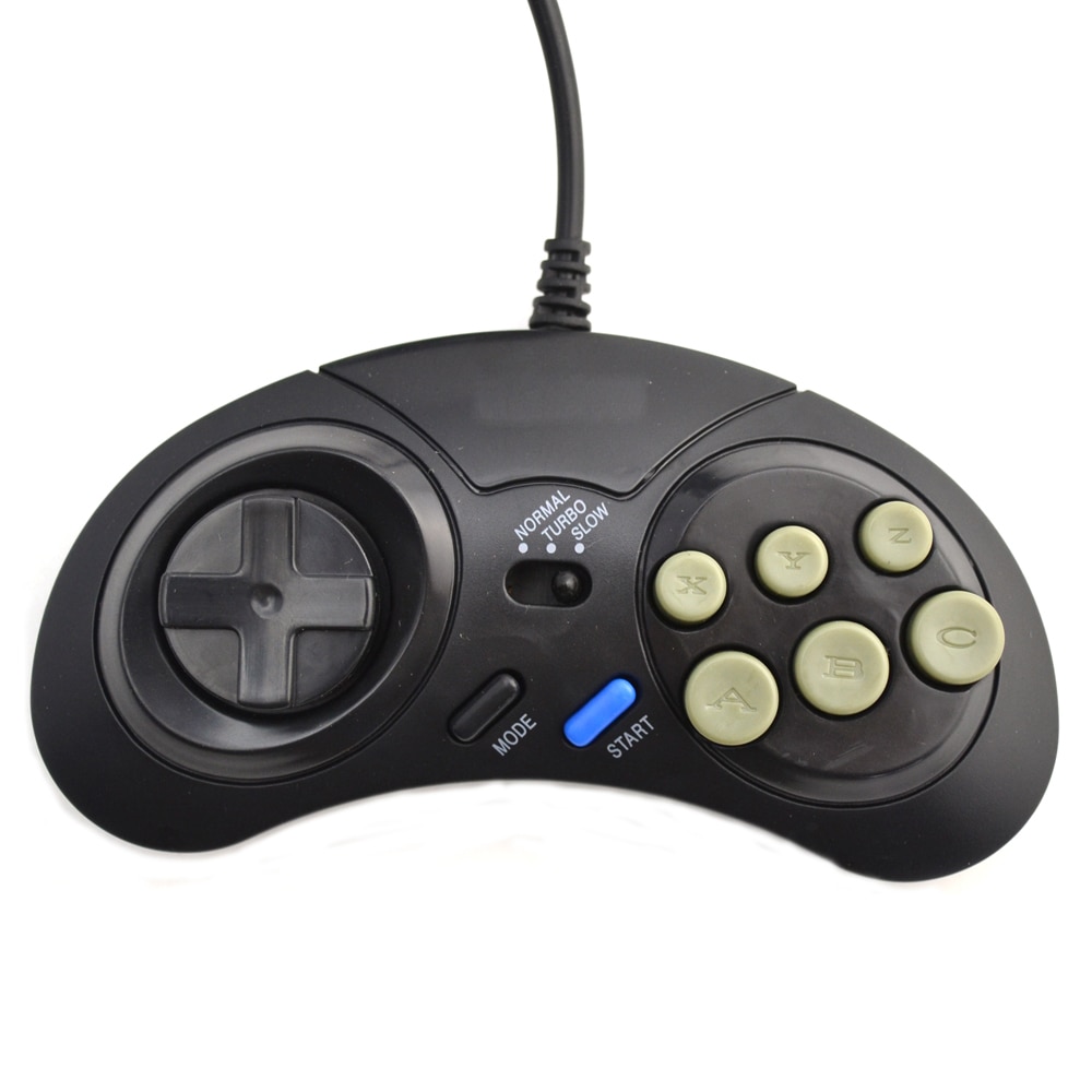 2pcs Game controller for SEGA Genesis handle Gamepad for SEGA MD Game Accessories Bring turbo and slow function Black