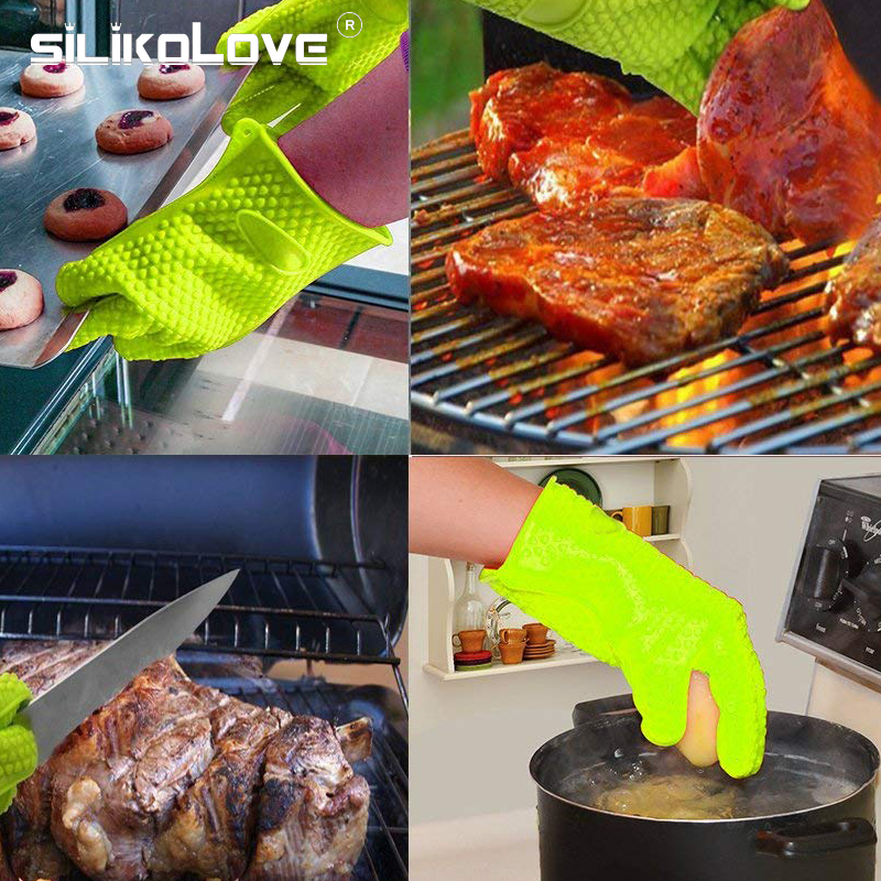 1 Stuk Siliconen Handschoenen Bbq Grill Oven/Koken Handschoenen-Vlees Klauwen Anti-Brandwonden Isolatie Keuken Indoor &amp; outdoor Cooking
