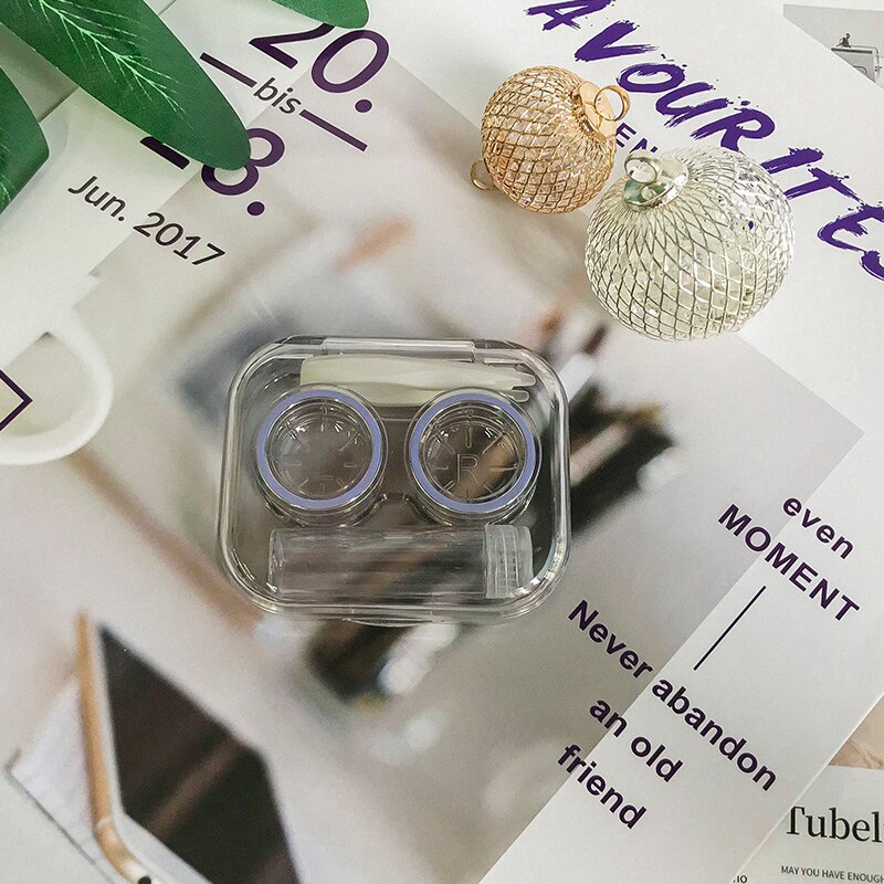 ovolook Cartoon Cosmetic Travel box Contact lens pop case with mirror contact lens case Storage Holder Eyewear Accessories: tianmuzi