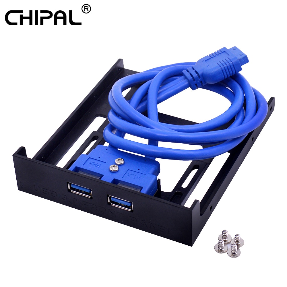 Chipal 2 Port Usb 3.0 Voorpaneel 20 Pin USB3.0 Hub Expansion Bay Adapter Plastic Beugel Voor Pc Desktop 3.5 inch Floppy Bay