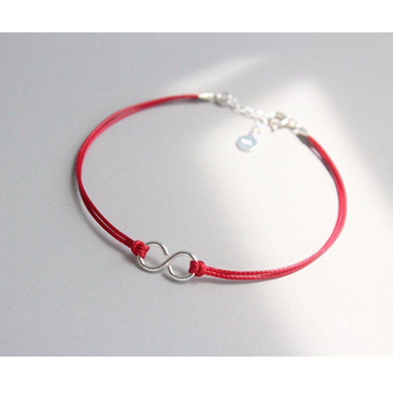 925 Sterling Silver Anklets for Women Red Thread Rope Anklet Bracelet Chain Foot Jewelry