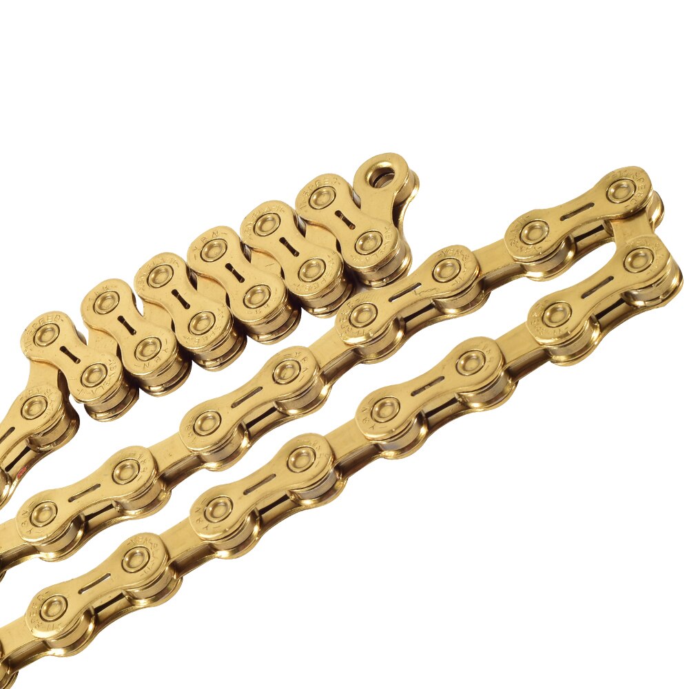 YBN chain 10 11 speed bike chain bike chain semi-hollow mountain road bike chain 10 11S ultra light 116L MTB gold chain
