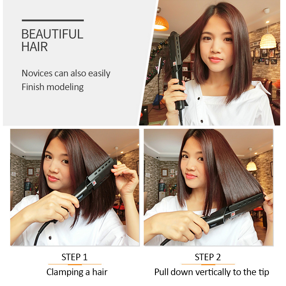Straightening Irons Fast Warm-up Thermal Performance Hair Straightener Curler Hair Flat 2 In 1 Dry Wet Curling Iron Hair Styling