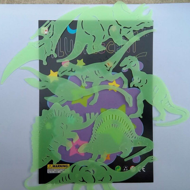 9/8 stuks glow in the dark dinosaurus lichtgevende stickers stereo 3d fluorescerende muurstickers leuke sticker voor kinderen  rt88