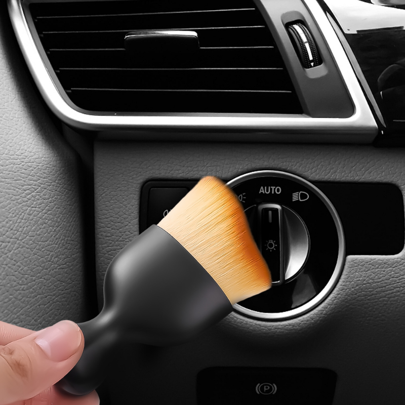 Cepillo suave para limpieza de ventilación de coche, herramienta de limpieza Interior de coche con carcasa, cepillo Artificial para coche, polvo para grietas de coche, detalles de coche