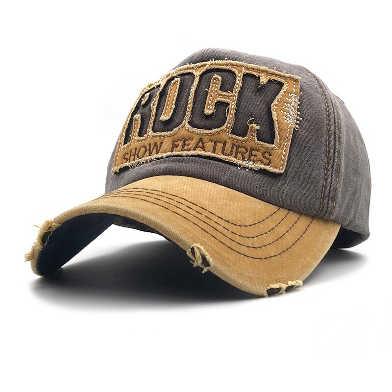 Lettera di ROCCIA Del Ricamo Del Cotone Berretto Da Baseball Per Gli Uomini Le Donne Snapback Caps All'aperto Cappello Del Sole di Sport Retro Trucker Cap