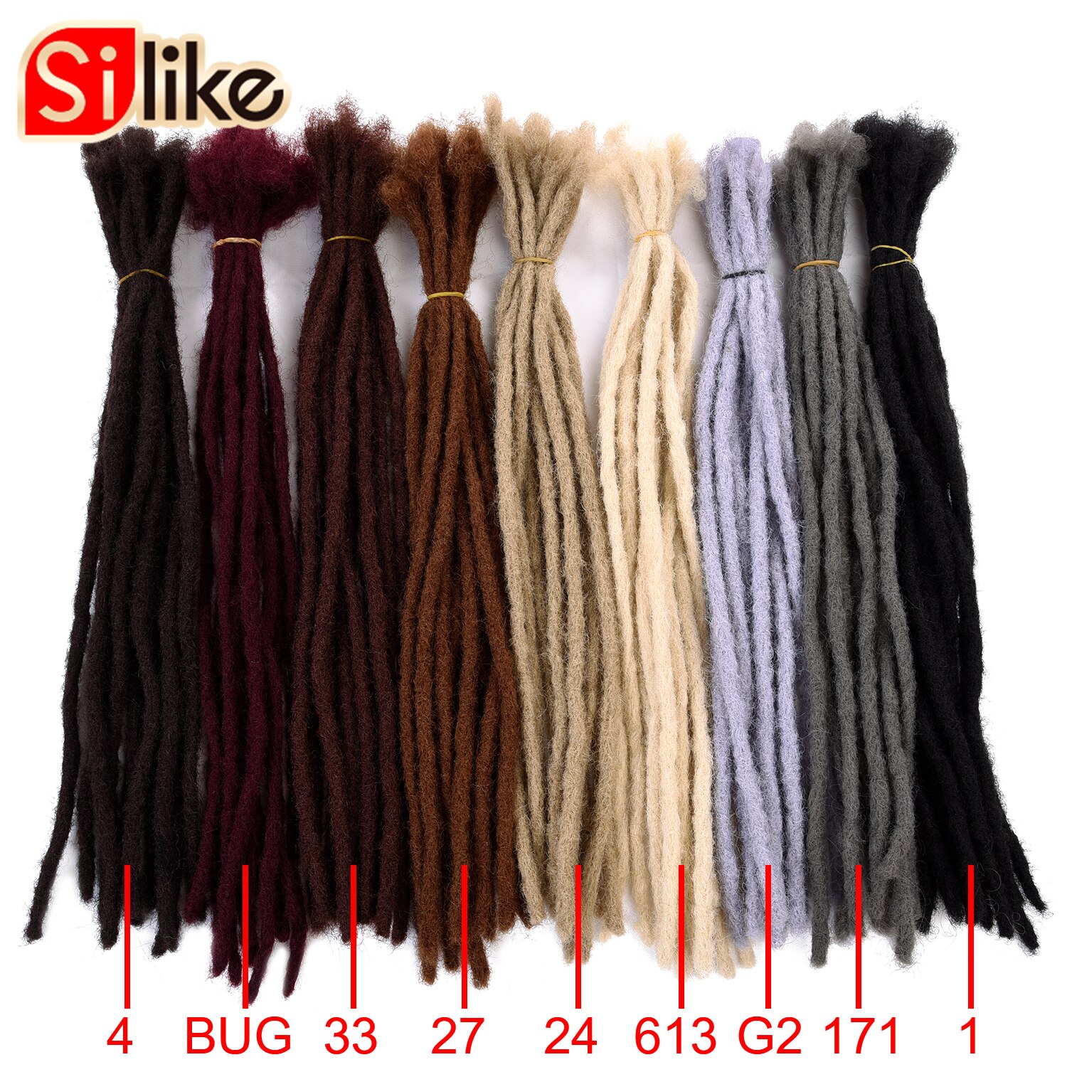 6inch Handmade Dreadlocks Extensions Men's Dread Reggae Hair Hip-Hop Style 10Strands/Pack Synthetic locks Hair