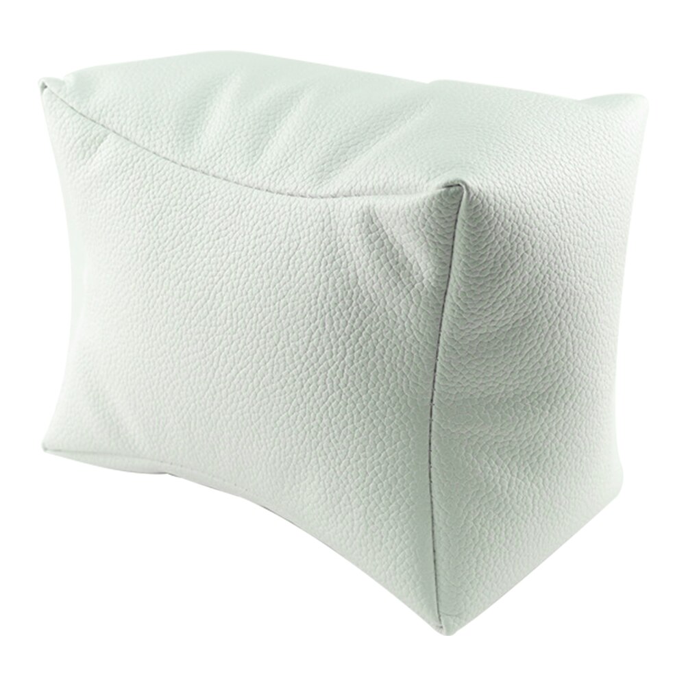 Manicure Home Washable Arm Rest PU Leather Desktop Solid Portable Hand Foot Pillow Detachable Easy Clean Salon Nail Art Pedicure: WHITE
