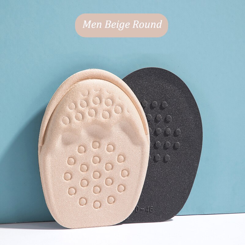 1 paar Einlegesohlen für Schuhe Einsätze Vorfuß Einsatz Sohle Kissen Reduzieren Schuh Größe Füllstoff Frau High Heels Schmerzen Relief Schuh pads: Men Beige Round