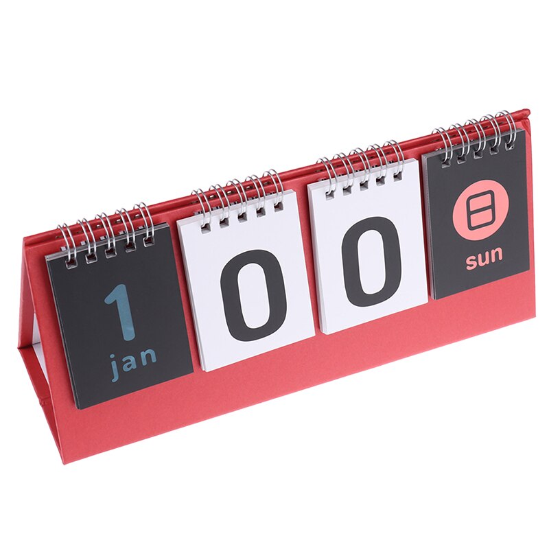 Daglig planlægger skrivebord desktop kalender kontor planlægning arrangør evig kalender: Rød