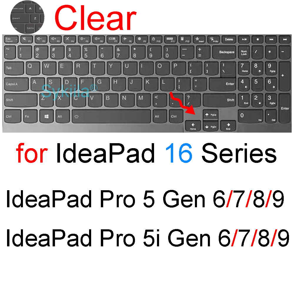 Tastaturabdeckung für Lenovo IdeaPad 3 schlank 3i Profi 5 biegen 5i 1 1i Gen 9 8 7 6 14 15 15,6 16 17 Silikon-Schutzhülle: Grau