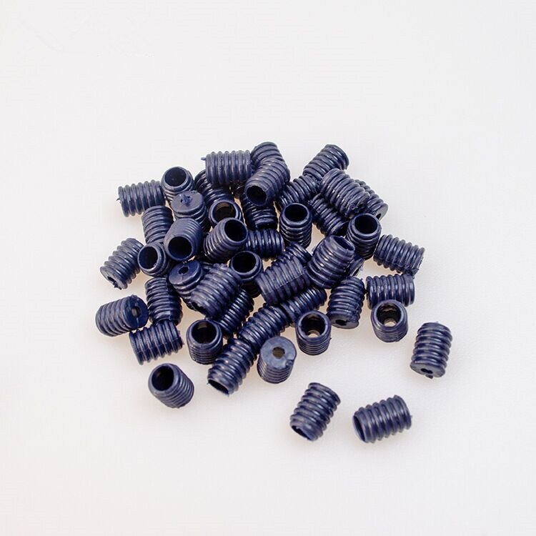100 stk voksenbørn justerbar silikone ledning låser skridsikker farverig lanyard spænde snore skifter tilbehør: Mørkeblå