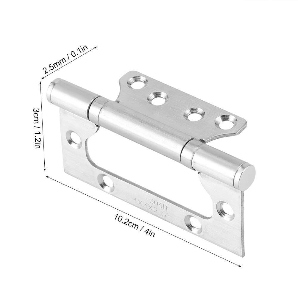 2Pcs Hinge Stainless Steel Hinge 8 Mounting Holes Household Door Window Drawer Flat Open Hinge Hardware Fitting