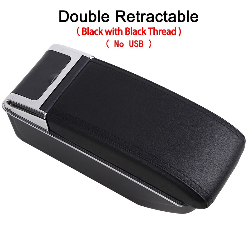 Voor Hyundai Solaris Armsteun Doos Solaris 1 Universele Auto Centrale Armsteun Opbergdoos Bekerhouder Asbak Modificatie Accessoires: Double All Black