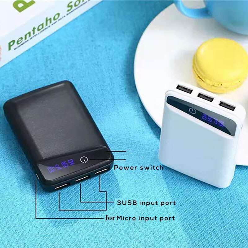 3X18650 Of 2*955465 Polymeer Powerbank Cover Power Bank 18650 Bank Case Diy Doos 3 Usb Kit telefoon Oplader Zaklamp Led Display