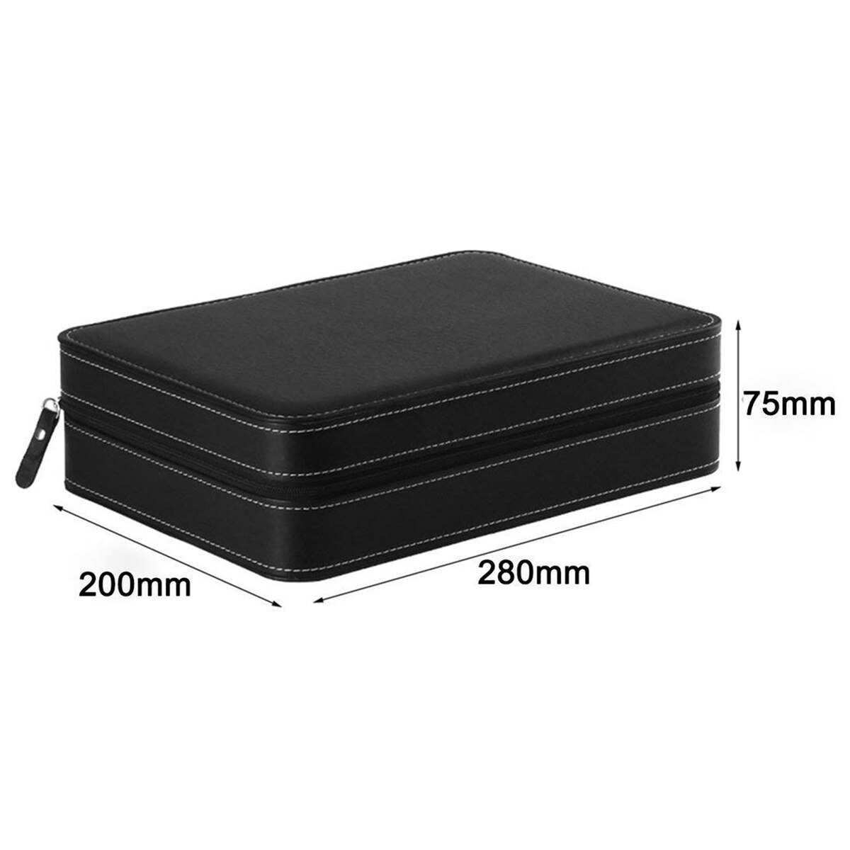 Cofanetto portatile in pelle PU con Organizer per scatola da orologio con cerniera, stile classico, 10 griglie, espositore per bracciale multifunzione