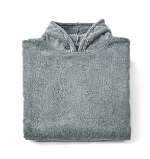 Batas de baño con capucha para padres e hijos, capa de algodón para hombres y mujeres, albornoces para parejas y adultos, bata de noche para niños: Grey blue / women 74x80cm