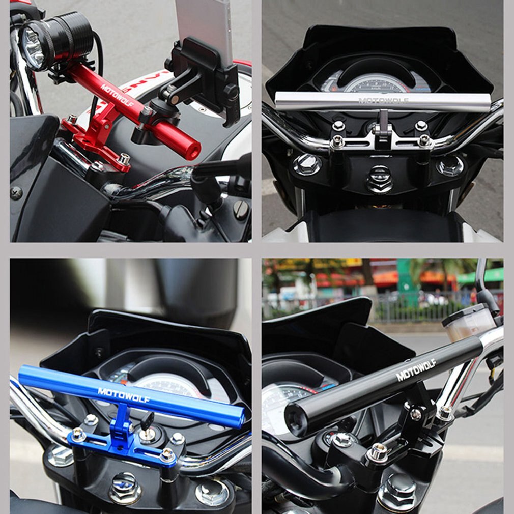 for MOTOWOLF Motorcycle Modifying Extension Crossbar Aluminum Alloy Extended Bracket Multifunction Adjustable Expansion Rod