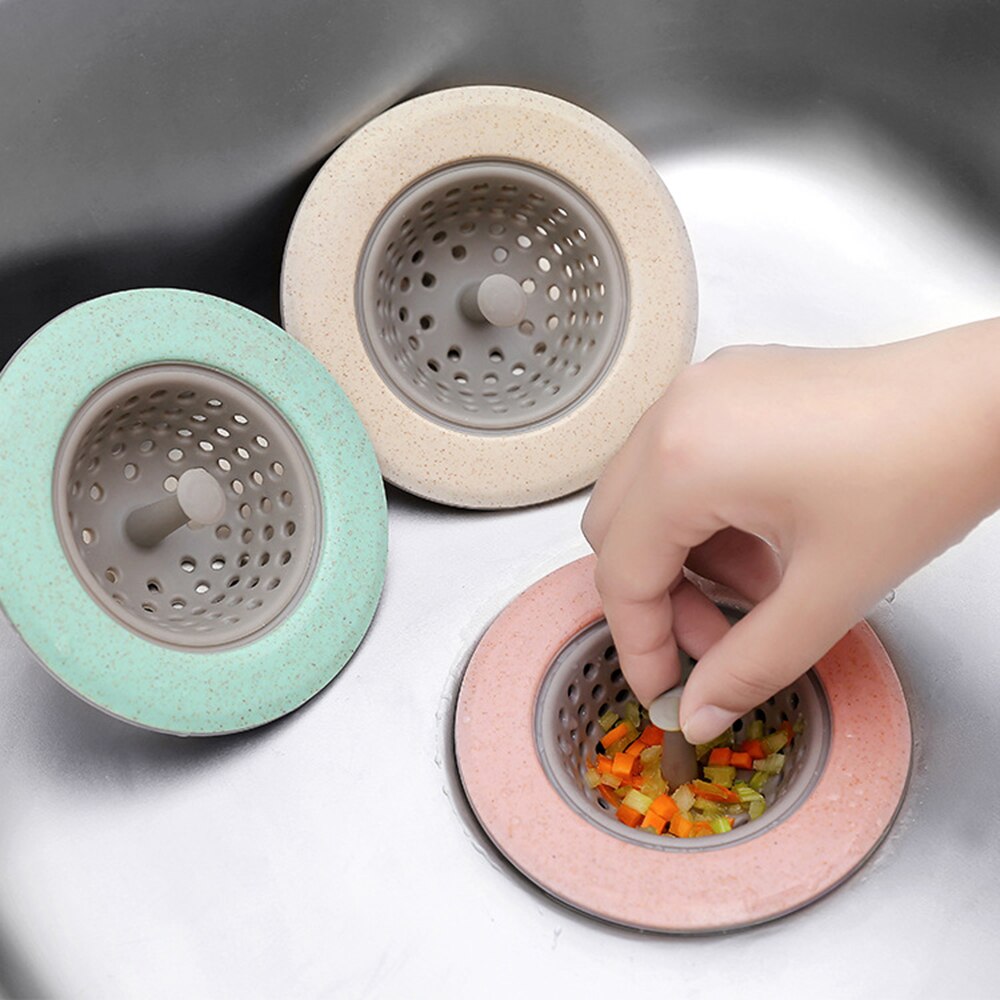 Silicone Sink Strainer Waste Plug Sink Filter Waste Collector Kitchen Bathroom Sink Filter Accessories Colanders & Strainers