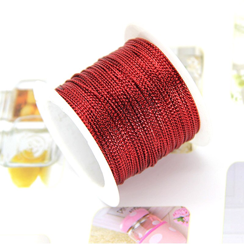 Corde à paillettes fil d'or bricolage 20m/roll | Cordon de ficelle, emballage de Bouquet de , décoration en rotin pour fête mariage Festival: 3.  red