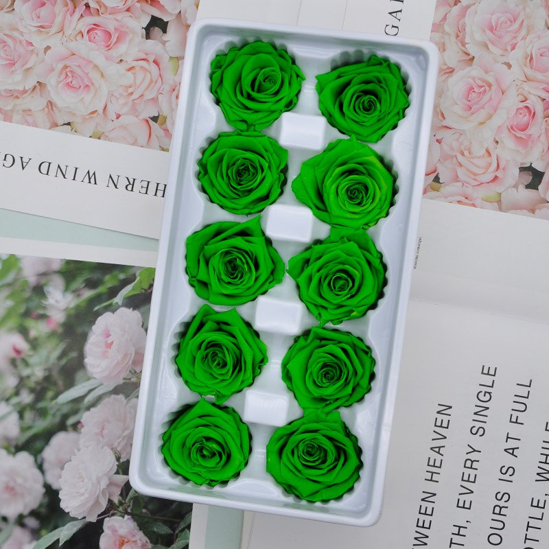 10 st/kartong 4cm konserverade blommor ros blomma odödlig ros alla hjärtans dag evigt liv blomma nivå b: 14