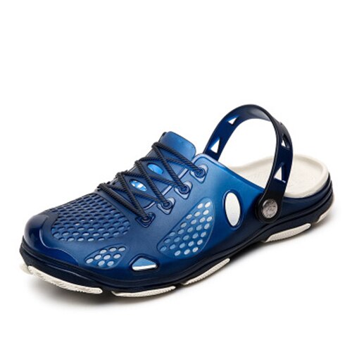 Gentlemen sandaler herr sommar snörning tofflor skor utomhus strand fritidsskor billiga manliga vattenskor plus storlek 35-45: Blå / 8.5
